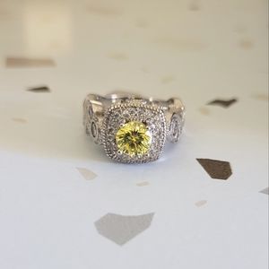 August Birthstone Halo Ring